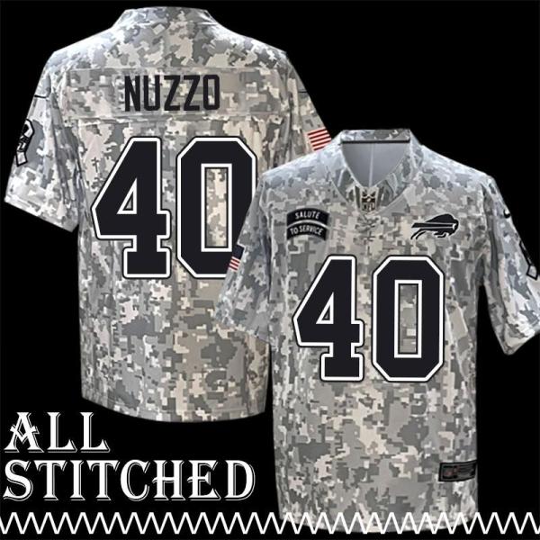 Chip Nuzzo Jersey Buffalo Bills #40 2024 Salute to Service Camo