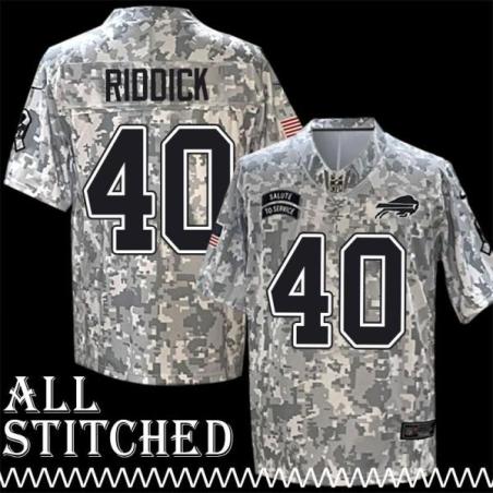 Robb Riddick Jersey Buffalo Bills #40 2024 Salute to Service Camo