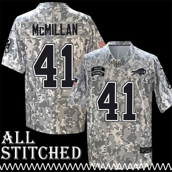 Eddie McMillan Jersey Buffalo Bills #41 2024 Salute to Service Camo