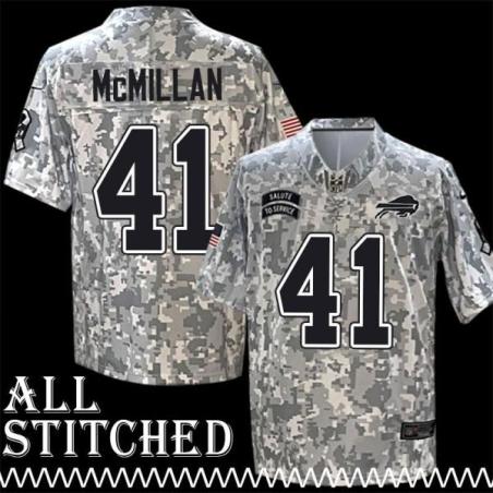Eddie McMillan Jersey Buffalo Bills #41 2024 Salute to Service Camo