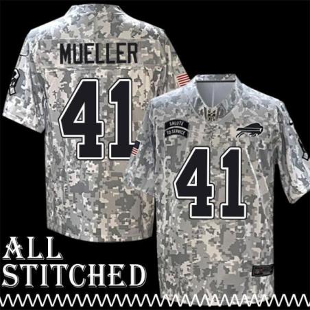 Jamie Mueller Jersey Buffalo Bills #41 2024 Salute to Service Camo
