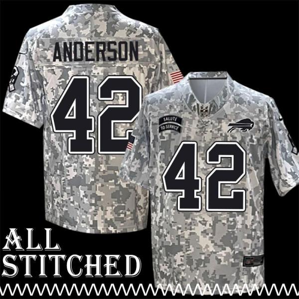 Andre' Anderson Jersey Buffalo Bills #42 2024 Salute to Service Camo