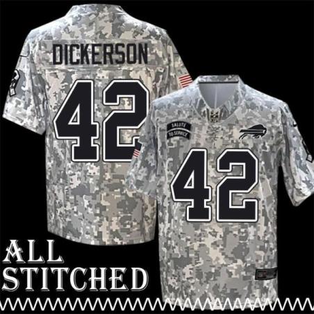 Dorin Dickerson Jersey Buffalo Bills #42 2024 Salute to Service Camo