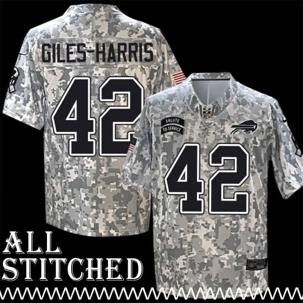 Joe Giles-Harris Jersey Buffalo Bills #42 2024 Salute to Service Camo
