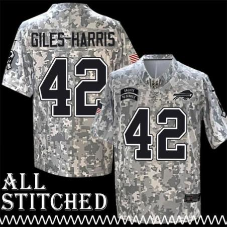 Joe Giles-Harris Jersey Buffalo Bills #42 2024 Salute to Service Camo