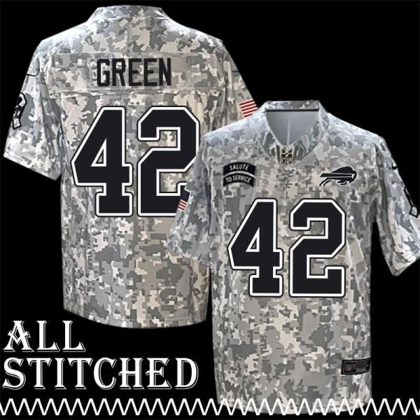 Chris Green Jersey Buffalo Bills #42 2024 Salute to Service Camo