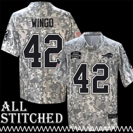 Ronnie Wingo Jersey Buffalo Bills #42 2024 Salute to Service Camo