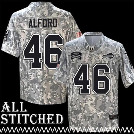 Bruce Alford Jersey Buffalo Bills #46 2024 Salute to Service Camo