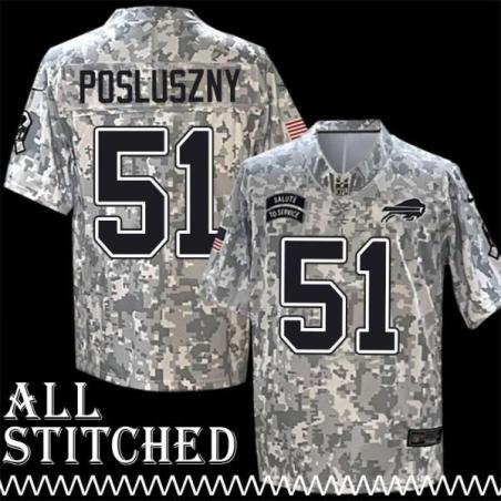 Paul Posluszny Jersey Buffalo Bills #51 2024 Salute to Service Camo