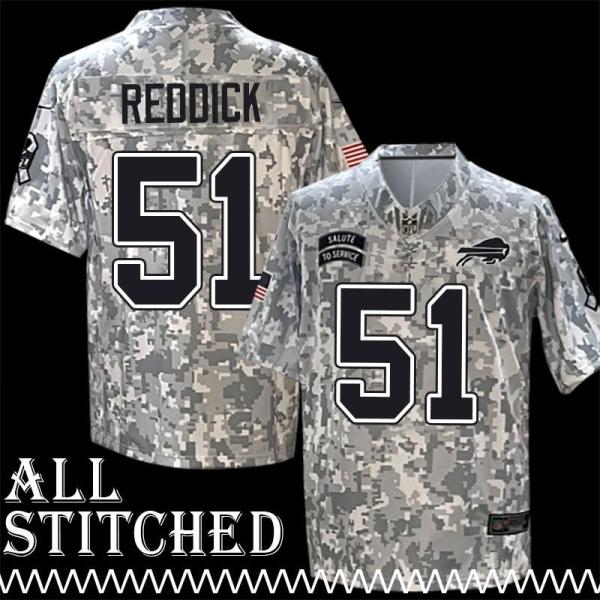 Kevin Reddick Jersey Buffalo Bills #51 2024 Salute to Service Camo