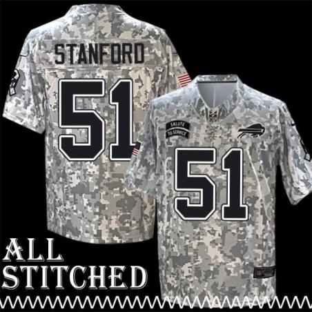 Julian Stanford Jersey Buffalo Bills #51 2024 Salute to Service Camo