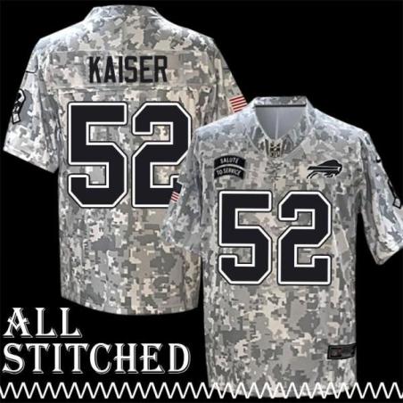 John Kaiser Jersey Buffalo Bills #52 2024 Salute to Service Camo