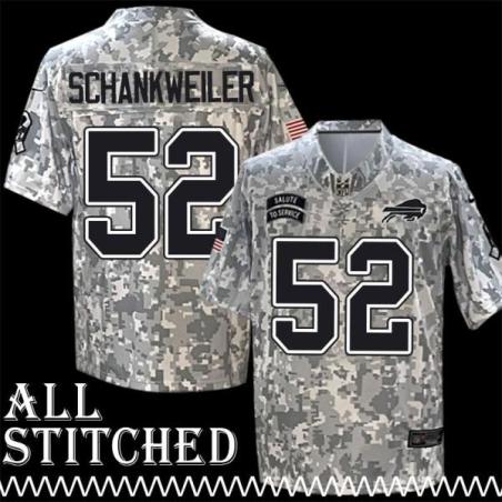 Scott Schankweiler Jersey Buffalo Bills #52 2024 Salute to Service Camo
