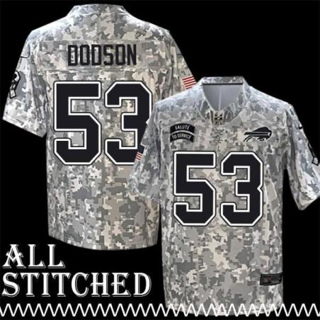 Tyrel Dodson Jersey Buffalo Bills #53 2024 Salute to Service Camo