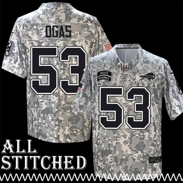 Dave Ogas Jersey Buffalo Bills #53 2024 Salute to Service Camo