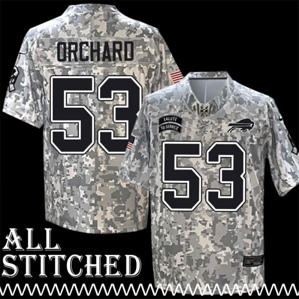 Nate Orchard Jersey Buffalo Bills #53 2024 Salute to Service Camo