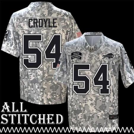 Phil Croyle Jersey Buffalo Bills #54 2024 Salute to Service Camo