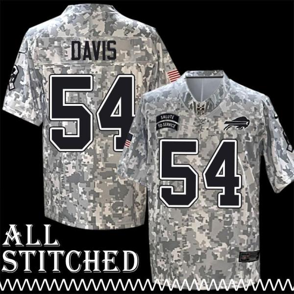 Andra Davis Jersey Buffalo Bills #54 2024 Salute to Service Camo