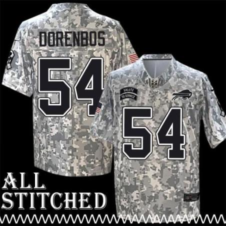 Jon Dorenbos Jersey Buffalo Bills #54 2024 Salute to Service Camo