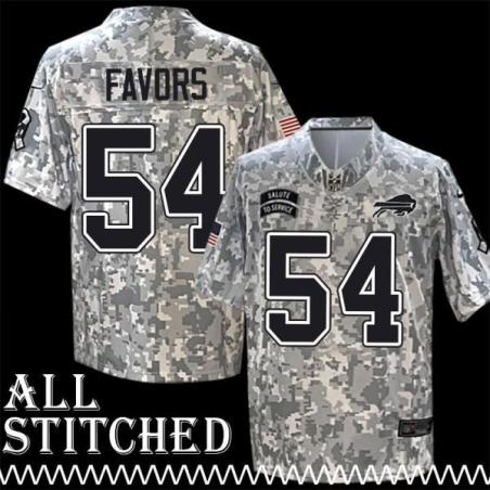 Greg Favors Jersey Buffalo Bills #54 2024 Salute to Service Camo