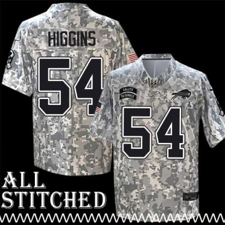 Tom Higgins Jersey Buffalo Bills #54 2024 Salute to Service Camo