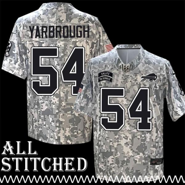 Eddie Yarbrough Jersey Buffalo Bills #54 2024 Salute to Service Camo