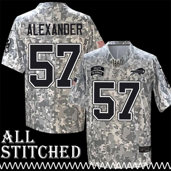 Lorenzo Alexander Jersey Buffalo Bills #57 2024 Salute to Service Camo