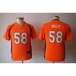 [NEW] Von Miller Youth Football Jersey -#58 Denver Youth Jerseys (Orange)