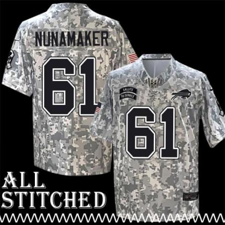 Julian Nunamaker Jersey Buffalo Bills #61 2024 Salute to Service Camo