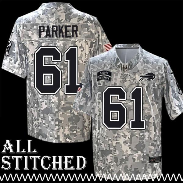 Willie Parker Jersey Buffalo Bills #61 2024 Salute to Service Camo