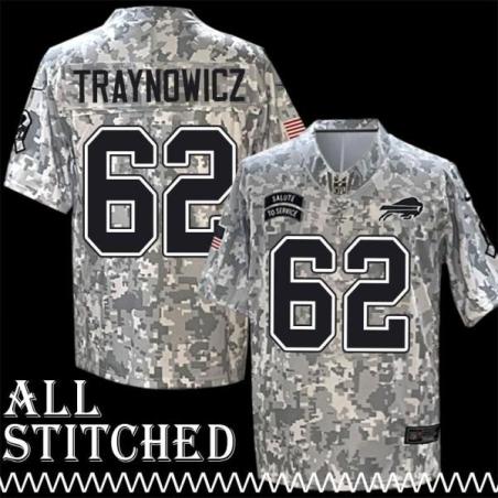 Mark Traynowicz Jersey Buffalo Bills #62 2024 Salute to Service Camo
