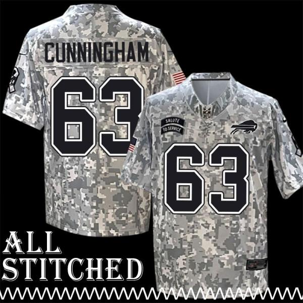 Dick Cunningham Jersey Buffalo Bills #63 2024 Salute to Service Camo