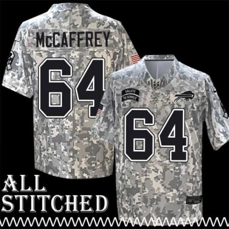 Mike McCaffrey Jersey Buffalo Bills #64 2024 Salute to Service Camo