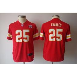 [NEW] Jamaal Charles Youth Football Jersey -#25 KC Youth Jerseys (Red)