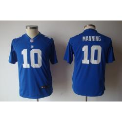 [NEW] Eli Manning Youth Football Jersey -#10 NY-G Youth Jerseys (Blue)