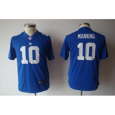 [NEW] Eli Manning Youth Football Jersey -#10 NY-G Youth Jerseys (Blue)