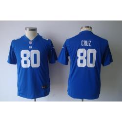 [NEW] Victor Cruz Youth Football Jersey -#80 NY-G Youth Jerseys (Blue)