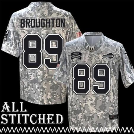 Walter Broughton Jersey Buffalo Bills #89 2024 Salute to Service Camo