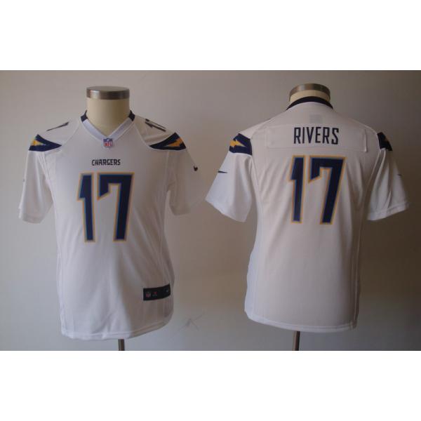 [NEW] Philip Rivers Youth Football Jersey -#17 San Diego Youth Jerseys (White)