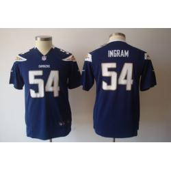[NEW] Stephen Cooper Youth Football Jersey -#54 San Diego Youth Jerseys (Navy)
