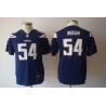 [NEW] Stephen Cooper Youth Football Jersey -#54 San Diego Youth Jerseys (Navy)