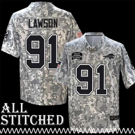 Keith McKenzie Jersey Buffalo Bills #91 2024 Salute to Service Camo