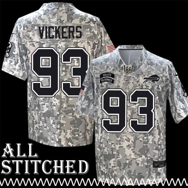 Scott Virkus Jersey Buffalo Bills #93 2024 Salute to Service Camo