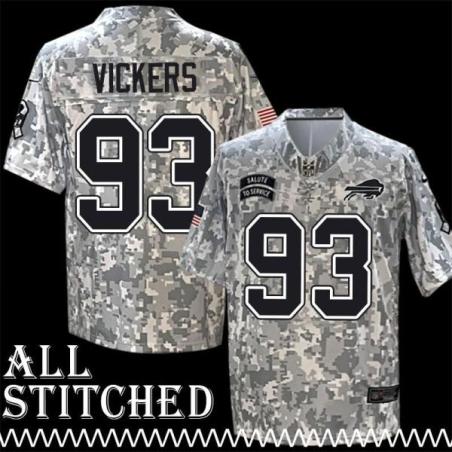 Scott Virkus Jersey Buffalo Bills #93 2024 Salute to Service Camo