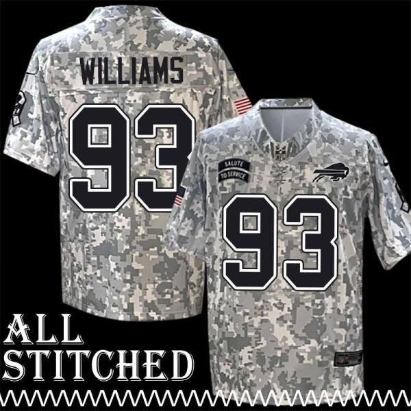 Keith Willis Jersey Buffalo Bills #93 2024 Salute to Service Camo