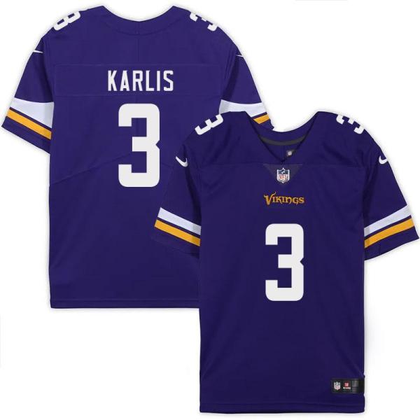 Minnesota Vikings #3 Rich Karlis Purple Home Jersey