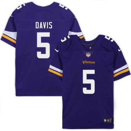 Minnesota Vikings #5 Greg Davis Purple Home Jersey