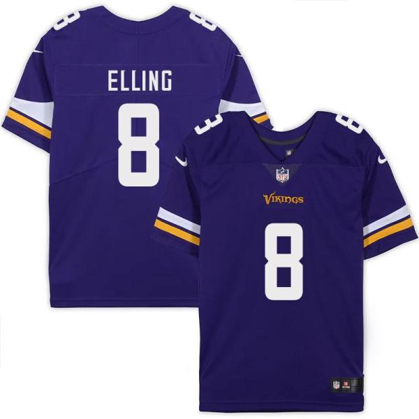 Minnesota Vikings #8 Aaron Elling Purple Home Jersey