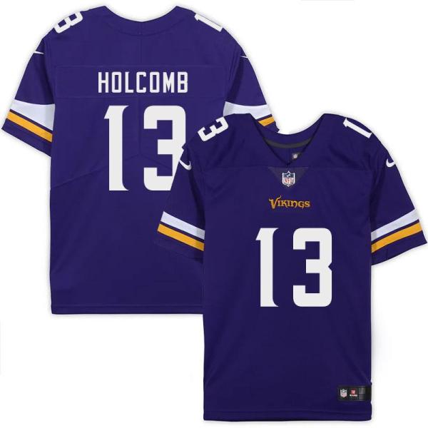 Minnesota Vikings #13 Kelly Holcomb Purple Home Jersey