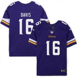 Minnesota Vikings #16 Davion Davis Purple Home Jersey